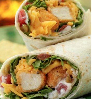 Grilled or Fried Chicken Wraps. Plain or add your favorite wing sauce.