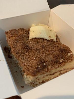 coffee cake topped with soft butter