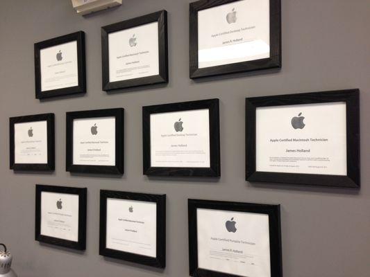 Apple Certified Technicians
 Apple Authorized Service Provider