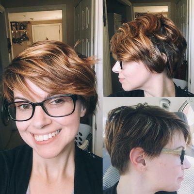 April 2016 - A trim a blonde added in