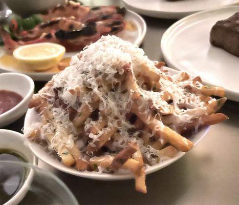 Chef Myers famous Adrift fries with fresh grated parmigiana