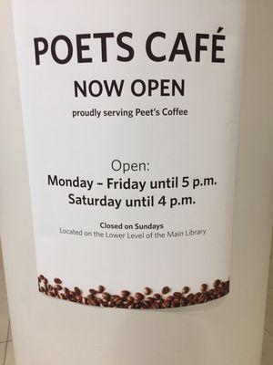 Poets Cafe Hours