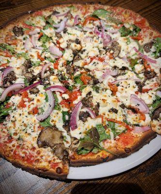 Vegan pie with cauliflower crust. Lovely!