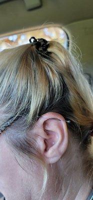 Today (9/30/21) my wife got an industrial piercing by Madison at Pinky's.