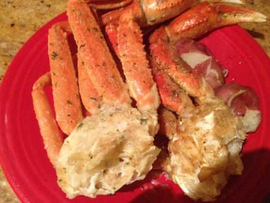 Quality large crab legs cooked ..btw anchor does not cook they sell these raw.