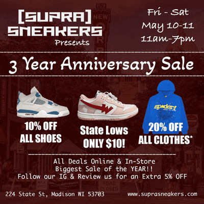 3 Year Anniversary Sale This Weekend!