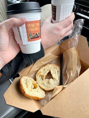 Hot Chocolates and Bagel