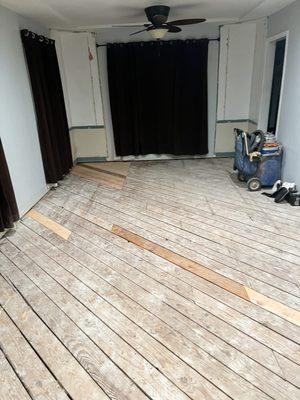 Replaced some subfloor that was rotten