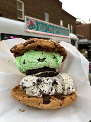 The Kermit. Yes that's an Oreo between two scoops of ice cream.