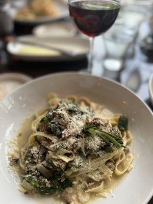 Fresh Fettuccini w/ Local Sausage & Black Kale YUMM