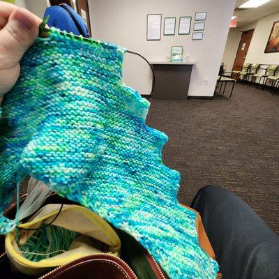 Knitting while I wait