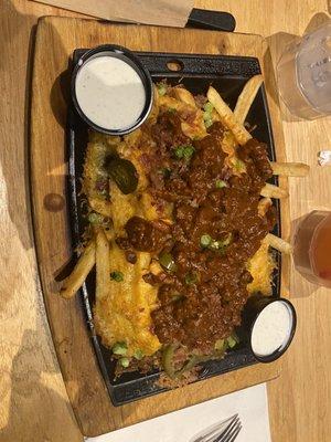 Texas Cheese Fries with chili