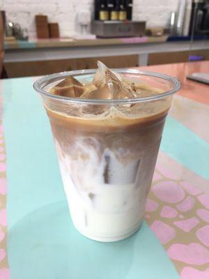 Iced latte with whole milk ($5.25)