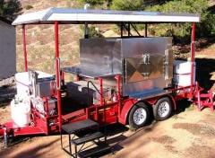 BBQ trailer, work station, rotisserie smoker.