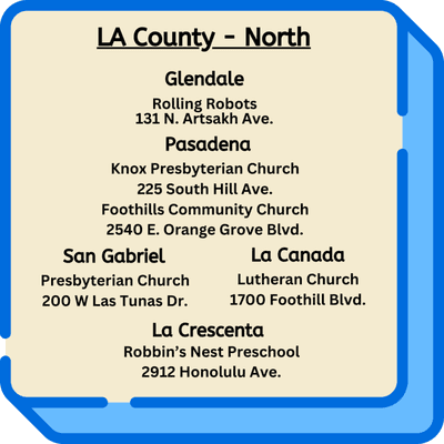 Our STEM & Robotics camps are offered at multiple locations in the north of Los Angeles County.  Here are all the summer camp locations.