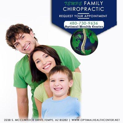 Family chiropractic Tempe, Arizona, Optimal Health Center. Call: 480-730-9636, or visit  www.optimalhealthcenter.net.