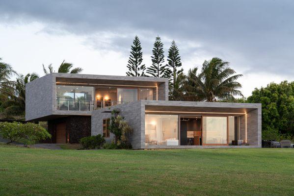 Haiku Modern, an award winning off-grid home on Maui's North Shore, embodying sustainable oceanfront architecture.