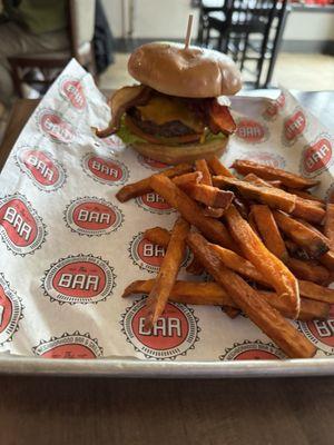 Smoked Cheddar Bacon Burger