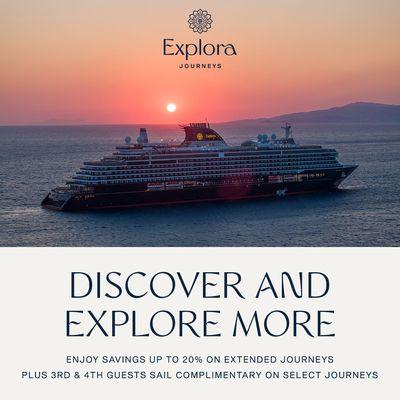 Discover & Explore More - Enjoy Savings up to 20% on Extended Journeys + 3rd & 4th Guests Sail Complimentary on select journeys