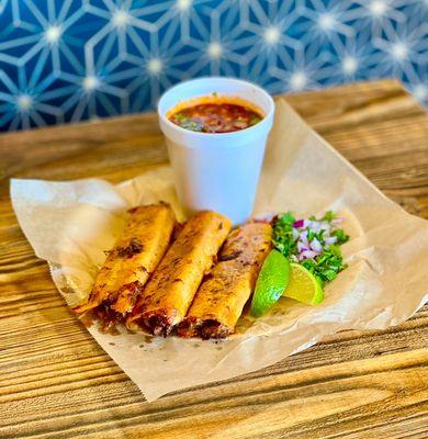 Rolled birria tacos (beef birria)