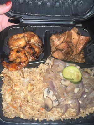 chicken and shrimp combo with rice