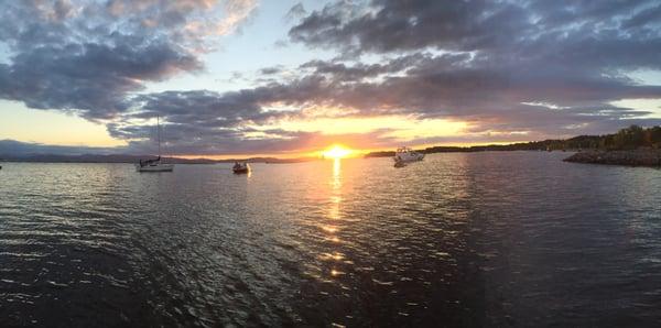 Sunset over Lake Champlain.