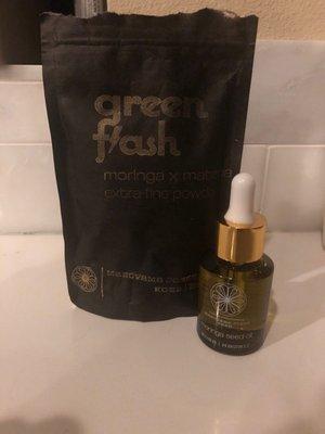 Moringa seed oil and the Green Flash Moringa X Matcha powder