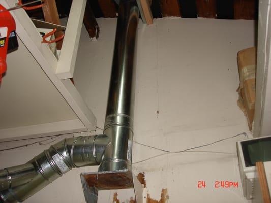 Out With The Asbestos and In with SAFE Stainless Steel Vent Pipe.  Greg and his Team Help Ensure Our Health!!