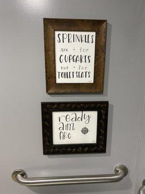 Fun bathroom signs