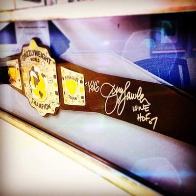 Jerry Lawler signed Grizz belt.