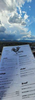 Amazing menu with an amazing view