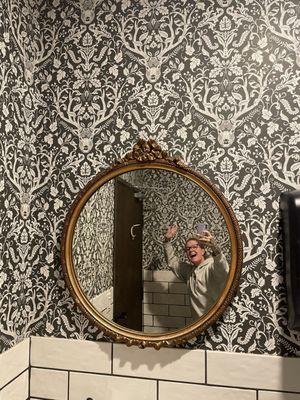 The wallpaper in the bathroom is amazing!