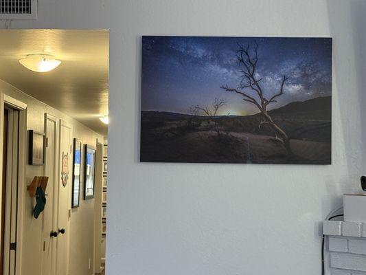 Death Valley, Mesquite Flat Sand Dunes, Milky Way, HD metal print.