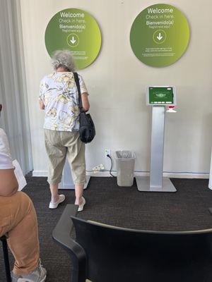 If you are not computer savvy, check in can be difficult. This poor lady had a hard time .