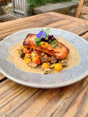 Local king salmon and corn succotash