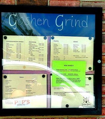 Drive thru menu