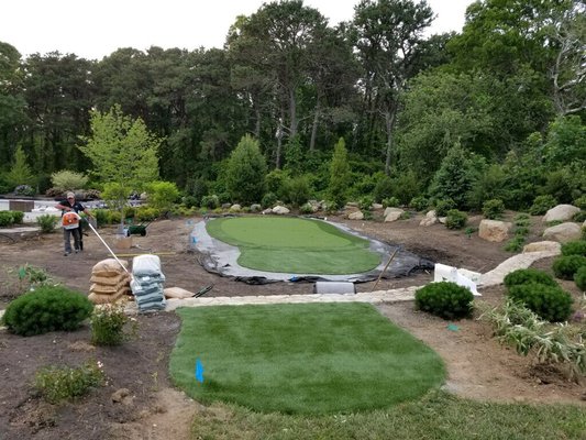 Synthetic putting green; Cape Cod