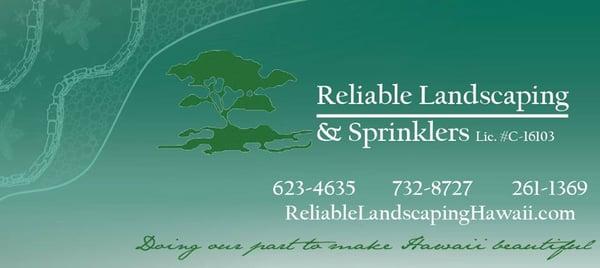 Reliable Landscaping and Sprinklers