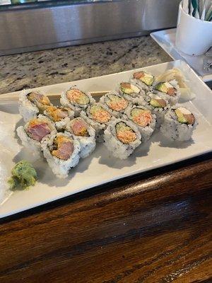 Really yummy sushi! $11 for these 3 rolls during happy hour.