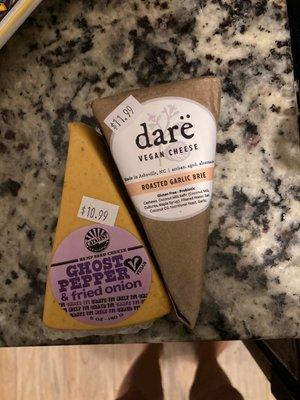 Two of the cheeses we bought