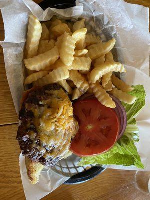 Cheeseburger and fries