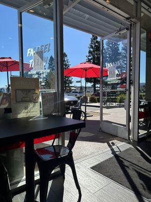 View from inside of the restaurant