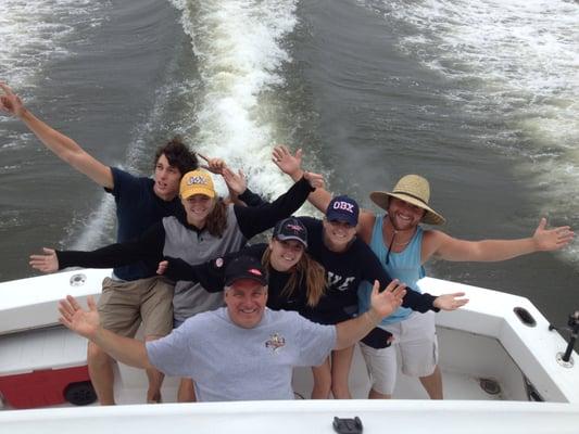 Steve and his family after a great fishing trip and fun day on the water.