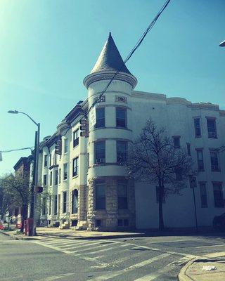 Located on the first floor of this adorable Charles Village corner rowhouse.