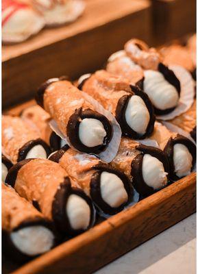 Chocolate dipped cannolis