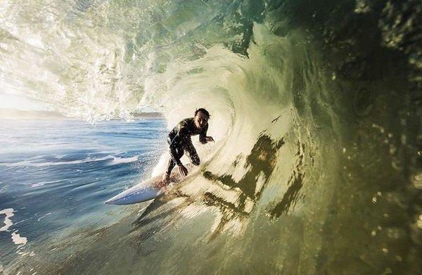 Blake Barreled in La Jolla California on a Custom Solid Surfboard