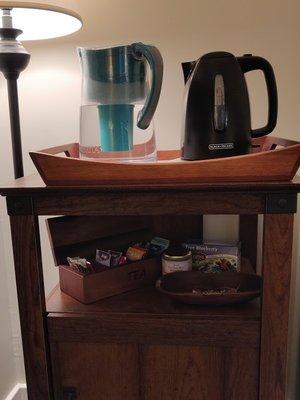 tea and snacks in the waiting area