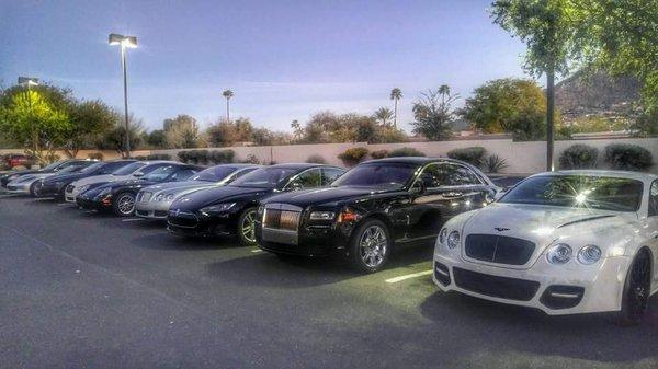 A view of our valet lot during a high-end gala @ JW Marriott Camelback Inn Scottsdale.