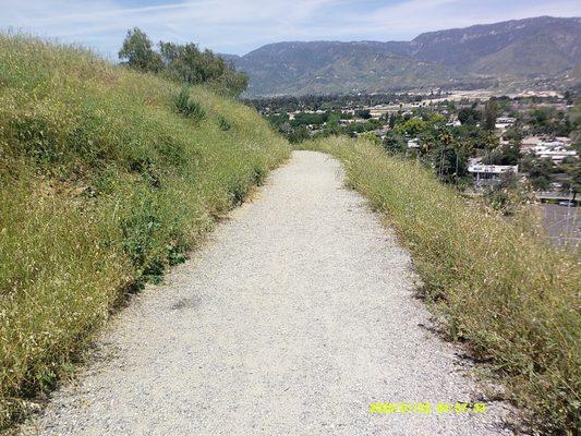 The hiking trail up Perris Hill at Perris Hill Park