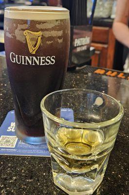 Guinness and Strong Bow Hard Cider in shot glass